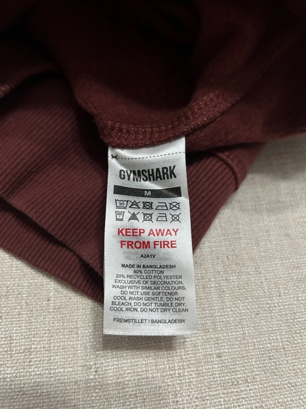 Gymshark Sweatshirt Men's M Crewneck Maroon Active Lounge Wear - Picture 9 of 10